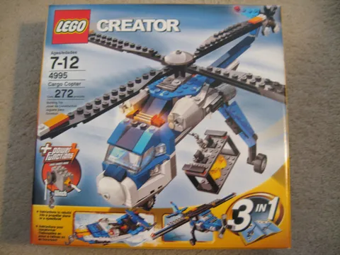 LEGO 4995 Creator 3 in 1 Cargo Copter/Plane/Boat-with Box & both Manuals Parts