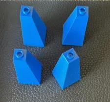 Lego 3685 Lot 4 Blue Slope 75 2 x 2 x 3 Double Convex Unitron 1793