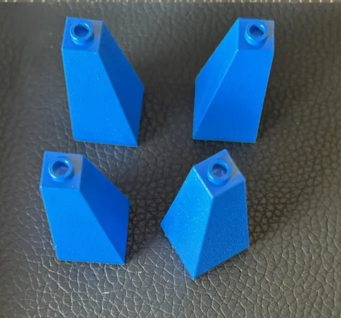 Lego 3685 Lot 4 Blue Slope 75 2 x 2 x 3 Double Convex Unitron 1793