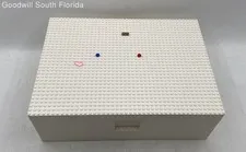 Lego Brick Organizer Container White Plastic Detachable Lid Storage Box