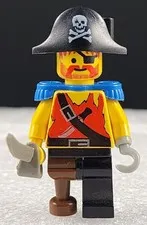 LEGO Minifigure Pirate Captain Shirt with Knife Peg Leg w/ Accessory