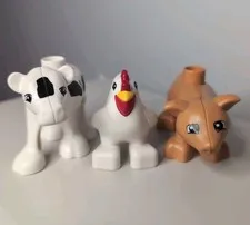 LEGO Duplo Farm Animals Lot (Piglet, Calf, Chicken) Figures