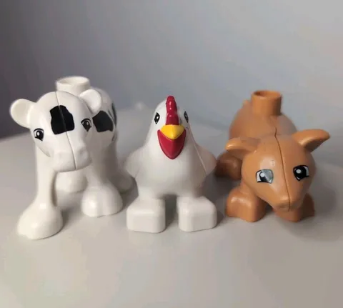 LEGO Duplo Farm Animals Lot (Piglet, Calf, Chicken) Figures