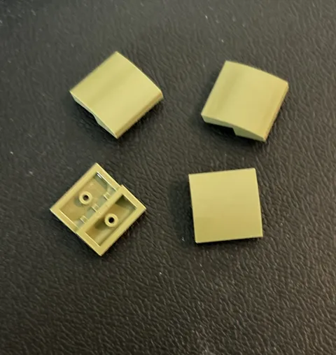 Lego 2x2 Slope Curved Lot 4 Olive Green Piece 78565 Finishing Tile