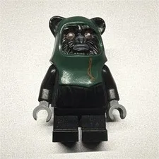 LEGO Star Wars Ewok Minifigure black with green hood