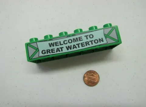 Lego Duplo GREEN WELCOME TO GREAT WATERTON SIGN Thomas the Train #5545 Block