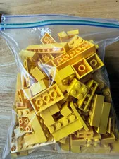 Genuine LEGO Yellow Bricks Parts Lot Approx 1 lb Plates Slopes Arches Mixed