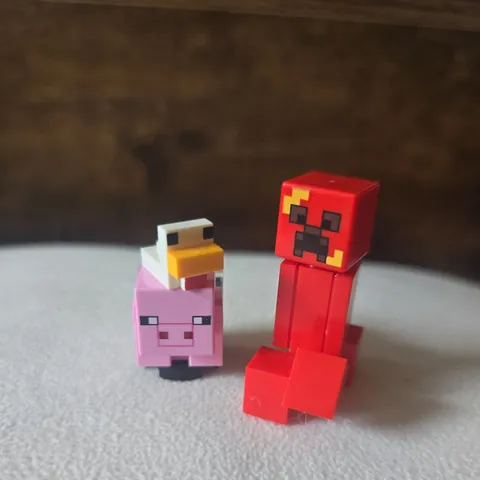 lego minecraft figure lot creeper chicken pig