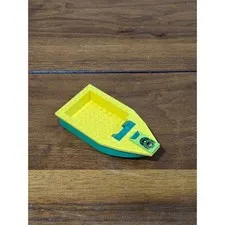 LEGO Boat Hull Floating Speedboat Yellow and Teal with Spider Logo Print