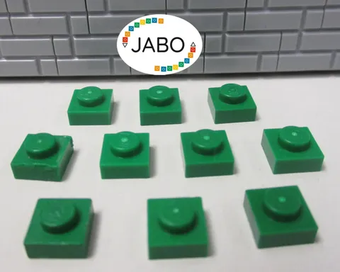 (J7/1/10) LEGO 10 x 3024 Flat Plate 1x1 Green