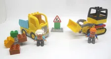 LEGO DUPLO Dump Truck & Tracked Bulldozer  Set Figures Construction Site Fun