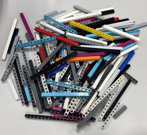 LEGO Mixed Lot of Technic Beams of Many Colors and Lengths 1 pound 1lb