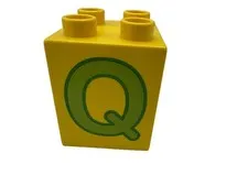 Lego Duplo ALPHABET LETTER Q Replacement 2 x 2 x 2 BLOCK Building Brick Part