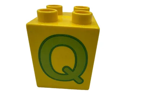 Lego Duplo ALPHABET LETTER Q Replacement 2 x 2 x 2 BLOCK Building Brick Part
