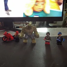 LEGO Minifigure Lot 4 suicide squad w/ Red Motorcycle Vehicle