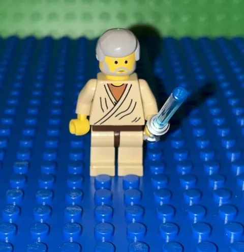 LEGO STAR WARS-OBI-WAN BEN KENOBI-MINIFIGURE-7110-sw0023-YELLOW HEAD-GRAY HAIR