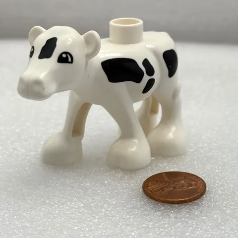 Lego Duplo Cow Calf Replacement Figure White Black Spots Farm Animal