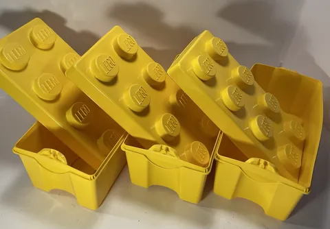 LEGO Storage Brick 3 Yellow 8 Stud Plastic Stackable Holds 4 Pounds 14"x7"x7"