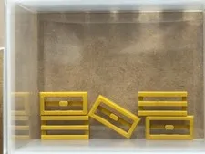 LEGO Parts - Pearl Gold Tile 1 x 2 Grille with Bottom Groove - No 2412b - QTY 5