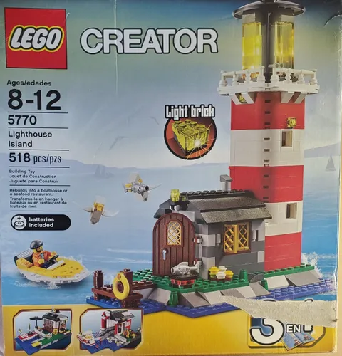LEGO Creator Lighthouse Island 5770 3-in-1 Light Brick Set 518 pcs Box