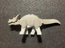 1X Lego Animal Dinosaur Triceratops Dark Gray Legs Light Gray 5975 Tricera02
