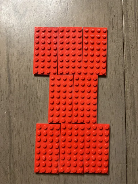 LEGO 3035 Red Plate 4x8- 8 Pieces