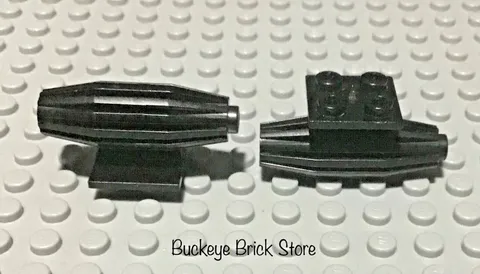 LEGO 2 Part 4229 Black Jet Engine, Strakes, 2 x 2 Thin Top Plate