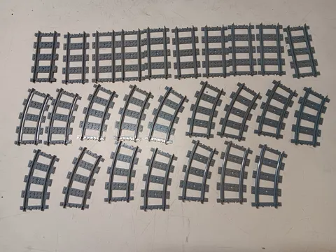 LEGO LOT 27 TRAIN TRACKS PLASTIC RC TRAINS STRAIGHT & CURVED 53401 53400