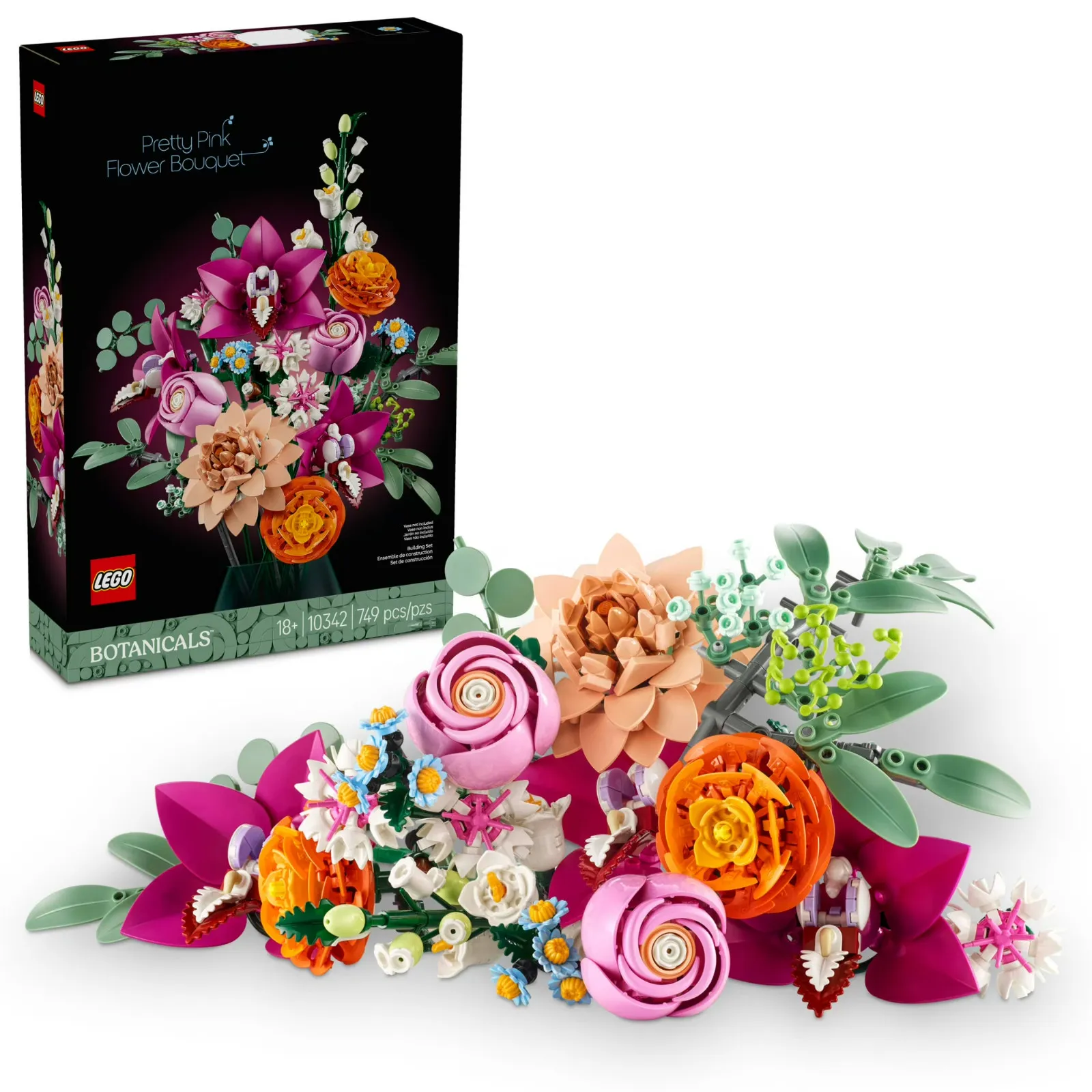 LEGO Botanicals Pretty Pink Flower Bouquet 10342 Building Set