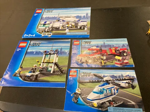 Lego City 7942 7741 7743 (1-4) Police Command Center Manuals Only Lot 008
