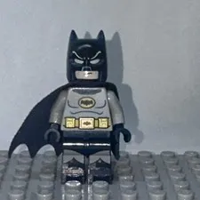 LEGO Batman Minifigure Gray Suit Dark Legs with Black Cape & Cowl