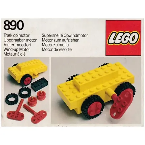 Vintage Lego 890 Wind-Up Motor with all parts and original box