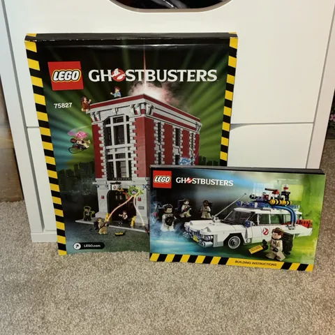 LEGO GHOSTBUSTERS 75827 & 21108 FIREHOUSE & ECTO-1 COMPLETE W/ MANUALS