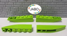 (G1/12/3) LEGO 4x 42023 Arch Brick Slant Brick Negative Inverted 6x1 Lime