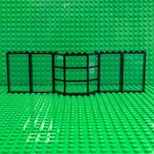 Lego Window Black 3x8x6 + Frames 60596 Bay with Trans-Light Blue inserts