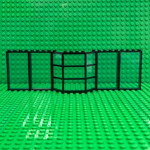 Lego Window Black 3x8x6 + Frames 60596 Bay with Trans-Light Blue inserts