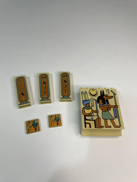 LEGO Vintage Adventurers Egypt Printed Bricks Tiles Lot Pharaoh Hieroglyph 5988