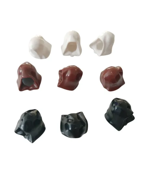 LEGO Reddish Brown, Black & White Hoods for Minifigure Star Wars Jedi, Set of 9