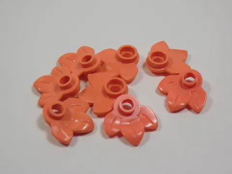 LEGO Lot of 8 Coral Pink Plant Plates w/ 3 Leaves Minifig I2