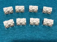 LEGO PART 32000 GRAY TECHNIC BRICKS 1x2 WITH HOLES 8 PIECES (GRAY)