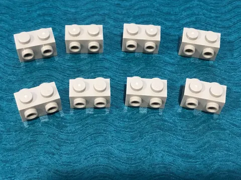 LEGO PART 32000 GRAY TECHNIC BRICKS 1x2 WITH HOLES 8 PIECES (GRAY)