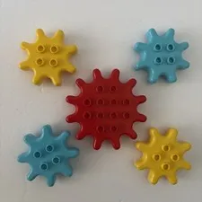 LEGO DUPLO TOOTH GEAR WHEEL RARE RETIRED Lot of 5