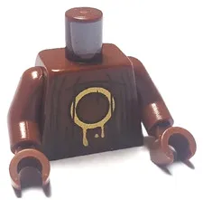 Lego NEW HP DEATH EATER MINIFIG TORSO Reddish Brown Robe Gold Circle D328