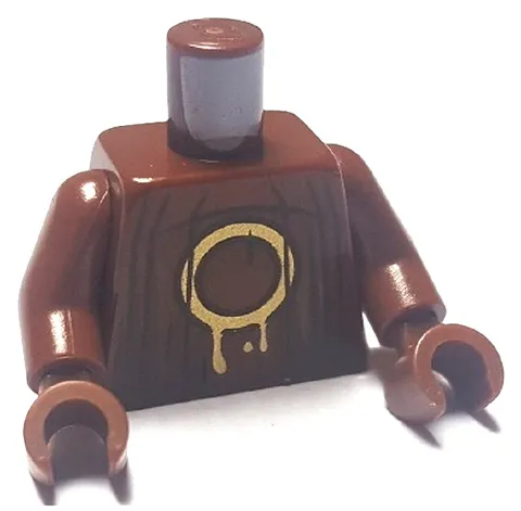 Lego NEW HP DEATH EATER MINIFIG TORSO Reddish Brown Robe Gold Circle D328