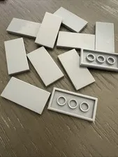 LEGO Tile 2 x 4 (87079 / 113479) 11 Pieces Light Gray