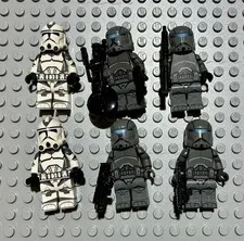 Lego Star Wars Clone Army Customs Gray Clone lot with accessories. 
