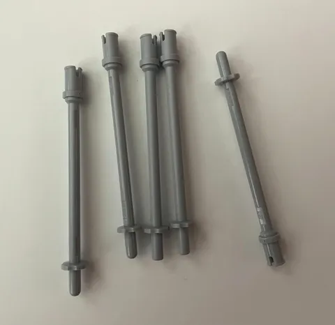 LEGO LIGHT GRAY BAR 8L STOP RING PIN Technic Ski Pole (5 pieces) #2714a Parts