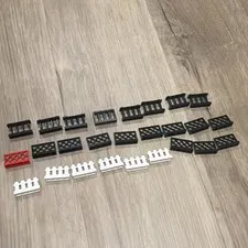 LEGO Fence Railing Pieces Parts Bulk Lot Black White Red Plastic