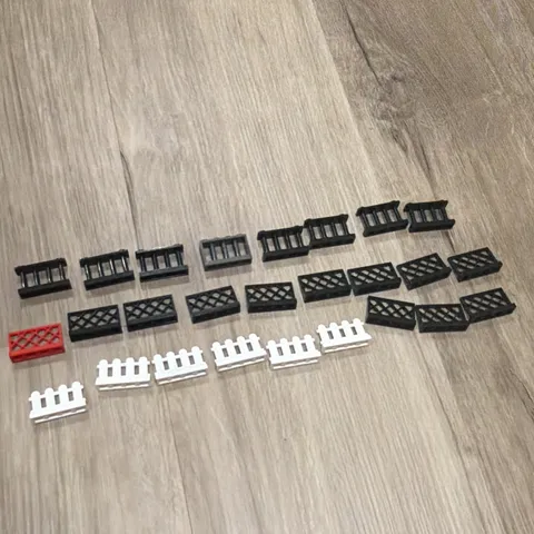 LEGO Fence Railing Pieces Parts Bulk Lot Black White Red Plastic
