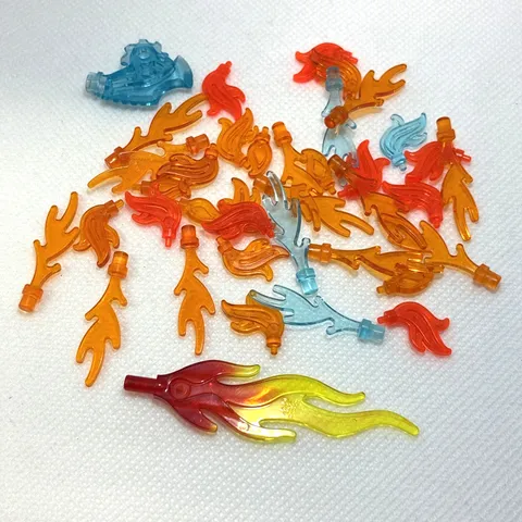 LEGO Parts - Trans Assorted Wave Candle Weapon Orange Blue Neon Lot of 38